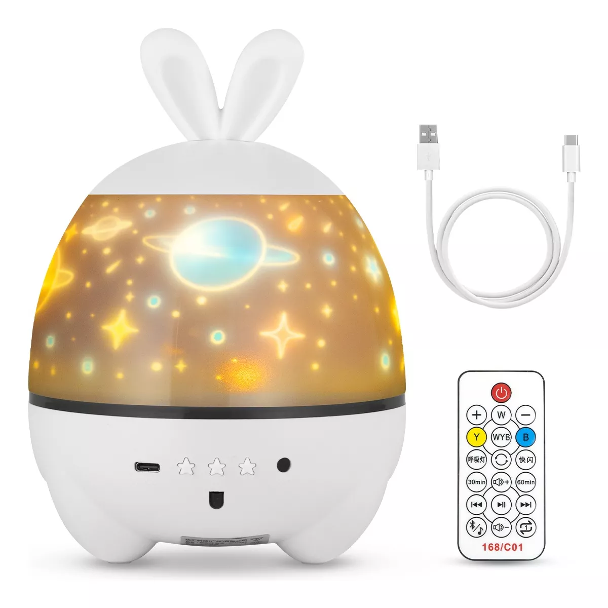 Lámpara De Proyector Star, Luces Nocturnas Recargables Blanco