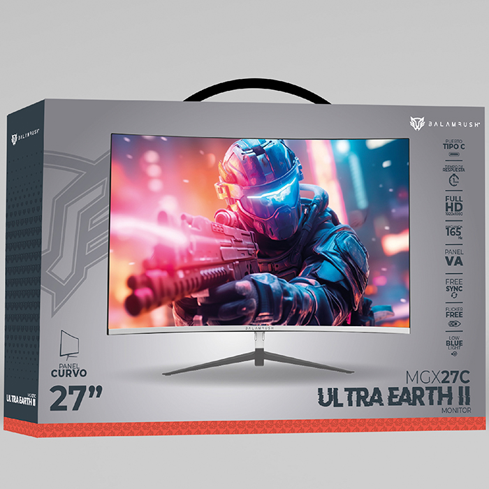 Monitor Gamer Curvo 27 BALAM RUSH ULTRA EARTH II MGX27C 1ms 165Hz FHD VA LED USB-C Blanco BR-938280 