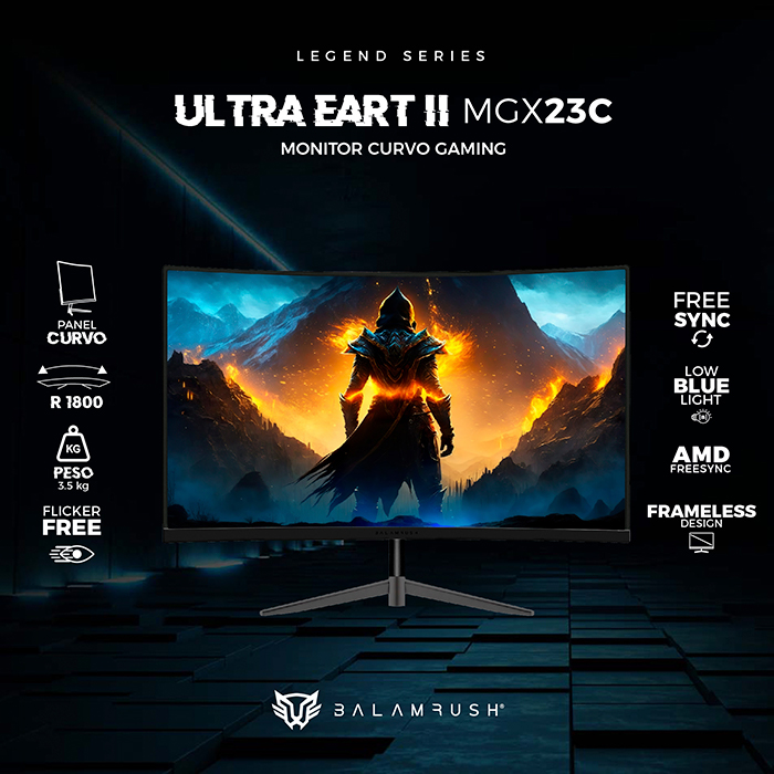 Monitor Gamer 27 BALAM RUSH ULTRA ODYSSEY II MFX27 1ms 100Hz FHD IPS LED HDMI Negro BR-938310 