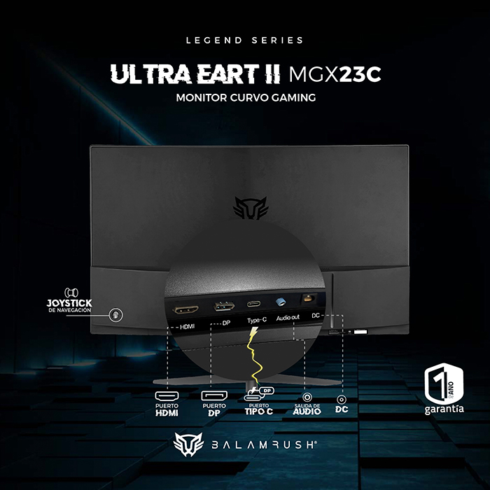 Monitor Gamer 27 BALAM RUSH ULTRA ODYSSEY II MFX27 1ms 100Hz FHD IPS LED HDMI Negro BR-938310 
