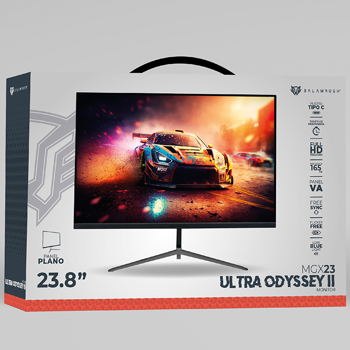 Monitor Gamer 23.8 BALAM RUSH ULTRA ODYSSEY II MGX23 1ms 165Hz FHD VA LED USB-C Negro BR-938341 