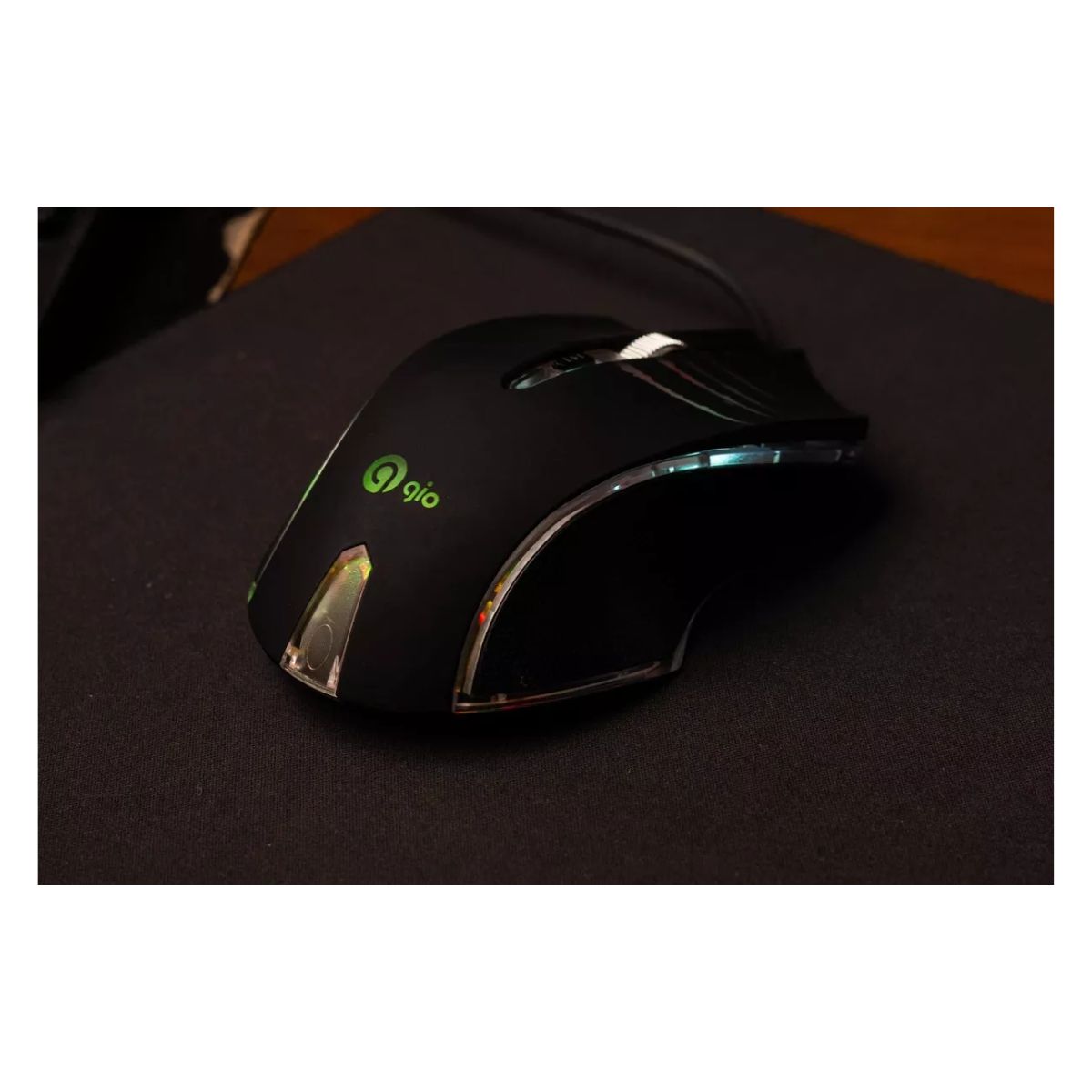 Mouse De Juego Gio Alámbrico Led G Series 3600dpi 6 Botones Negro