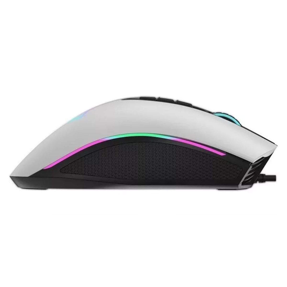 Mouse Gamer Rgb Alambrico 6400dpi Blanco Color Blanco