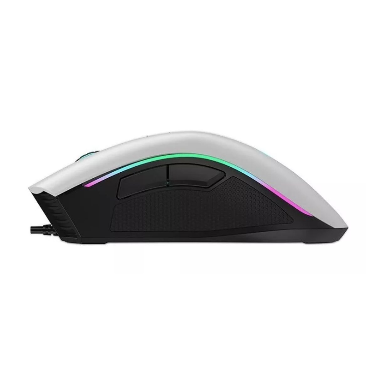 Mouse Gamer Rgb Alambrico 6400dpi Blanco Color Blanco