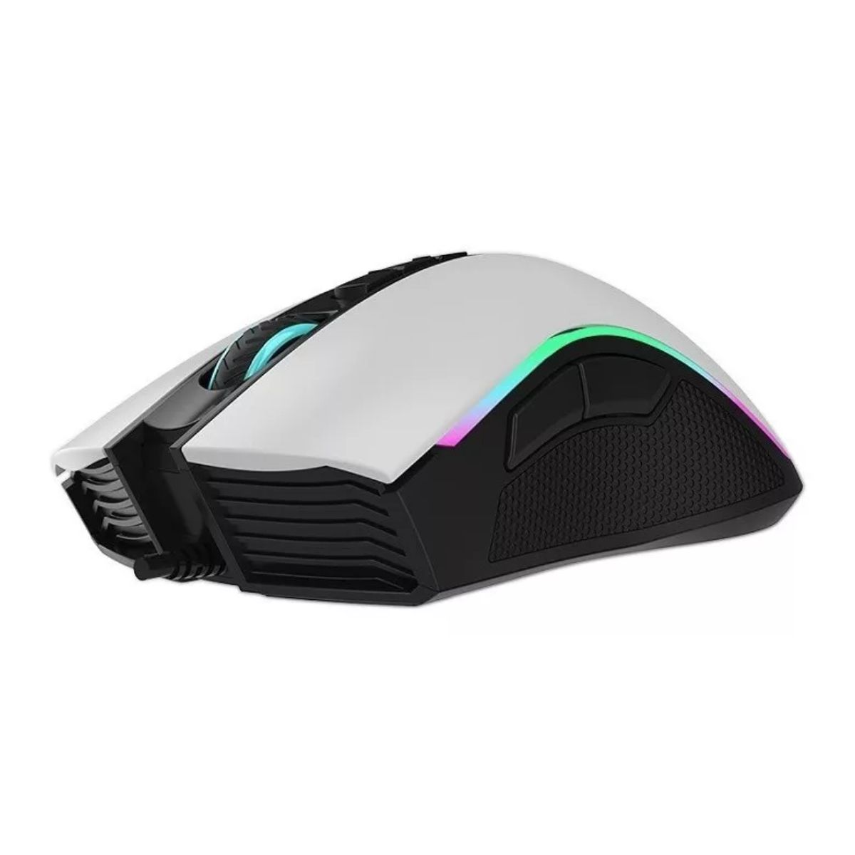 Mouse Gamer Rgb Alambrico 6400dpi Blanco Color Blanco