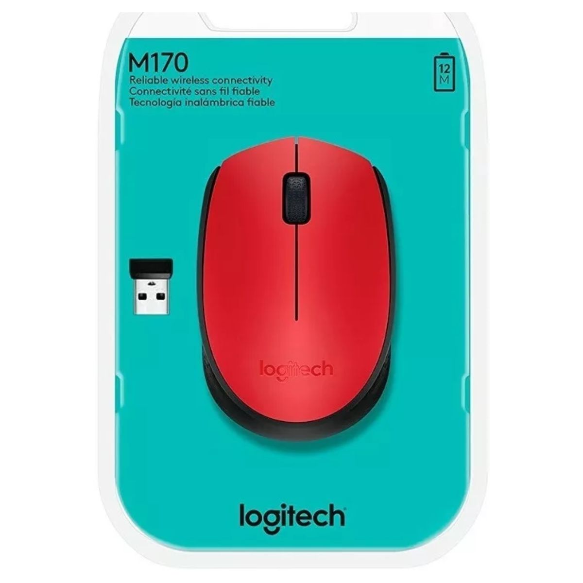 Mouse inalámbrico M170 rojo y negro