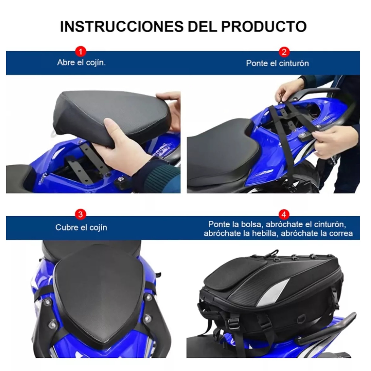 Alforjas Motocicleta De Asiento Trasero Mochila Impermeable