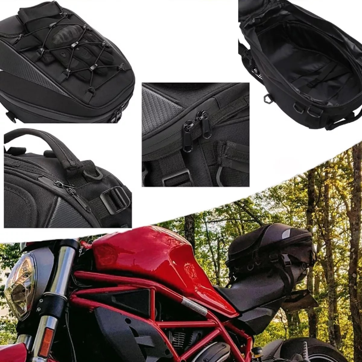 Alforjas Motocicleta De Asiento Trasero Mochila Impermeable
