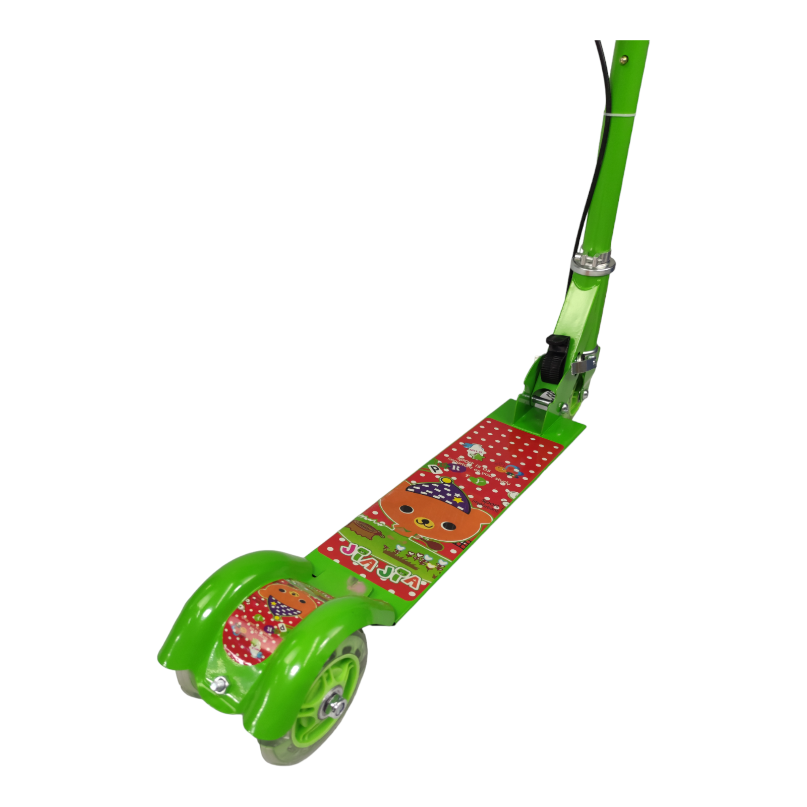 Patin del Diablo Scooter Tres Llantas con Luz y Freno de Mano  - Verde