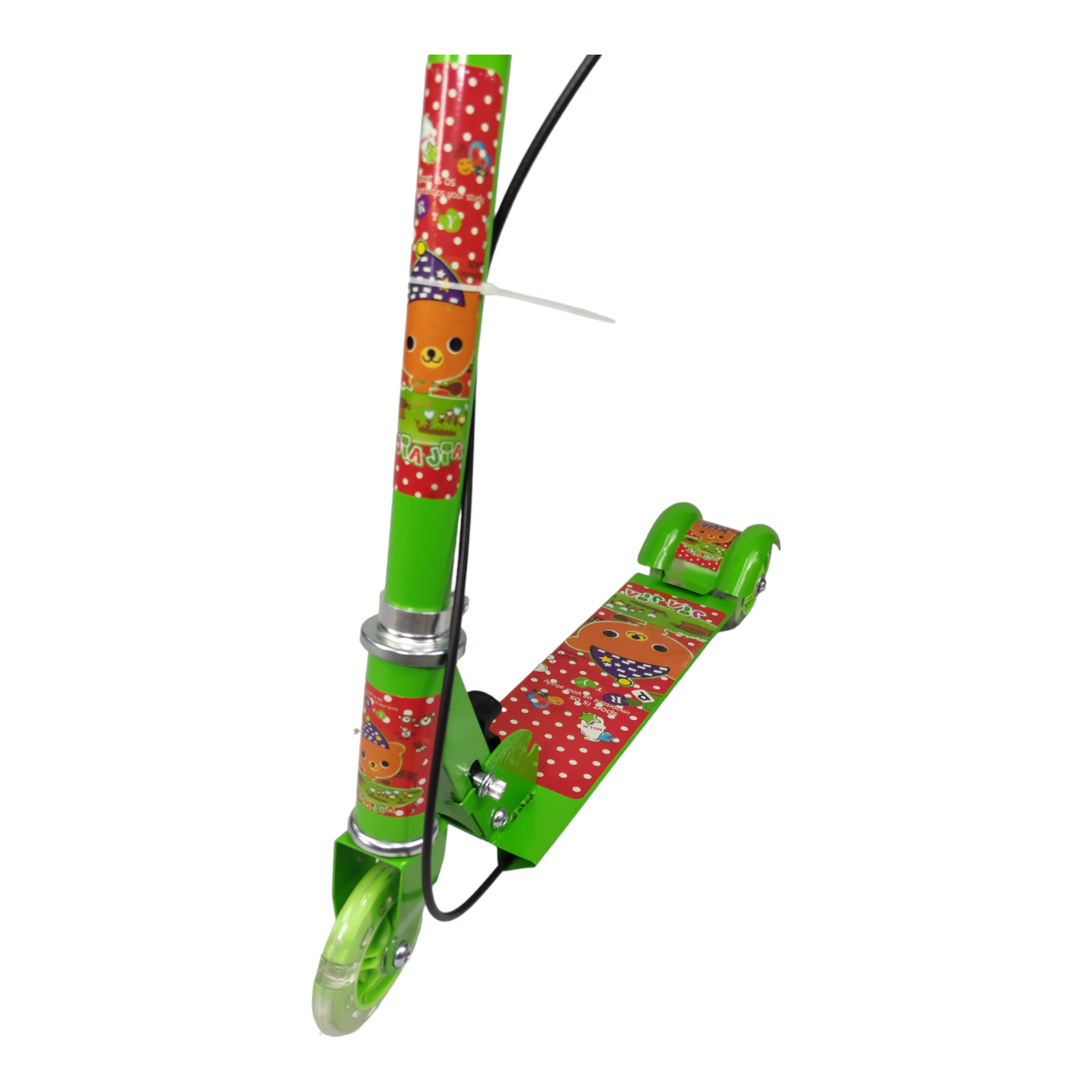 Patin del Diablo Scooter Tres Llantas con Luz y Freno de Mano  - Verde
