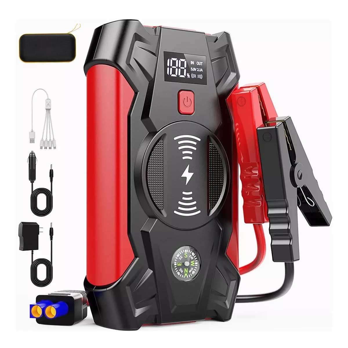 Arrancador De Batería De Auto Portátil 1500a 39800 Mah