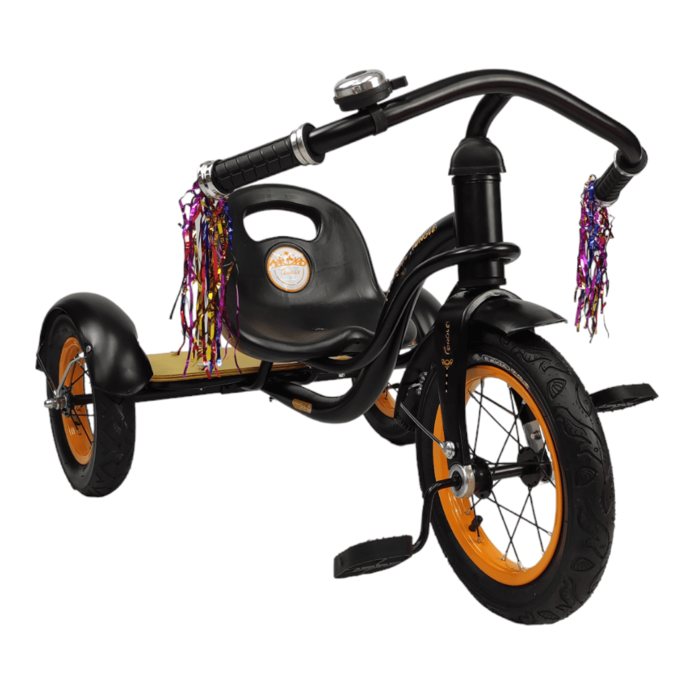 Triciclo para Niños Infantil con Llantas de Aire Vintage Timbre  - Negro