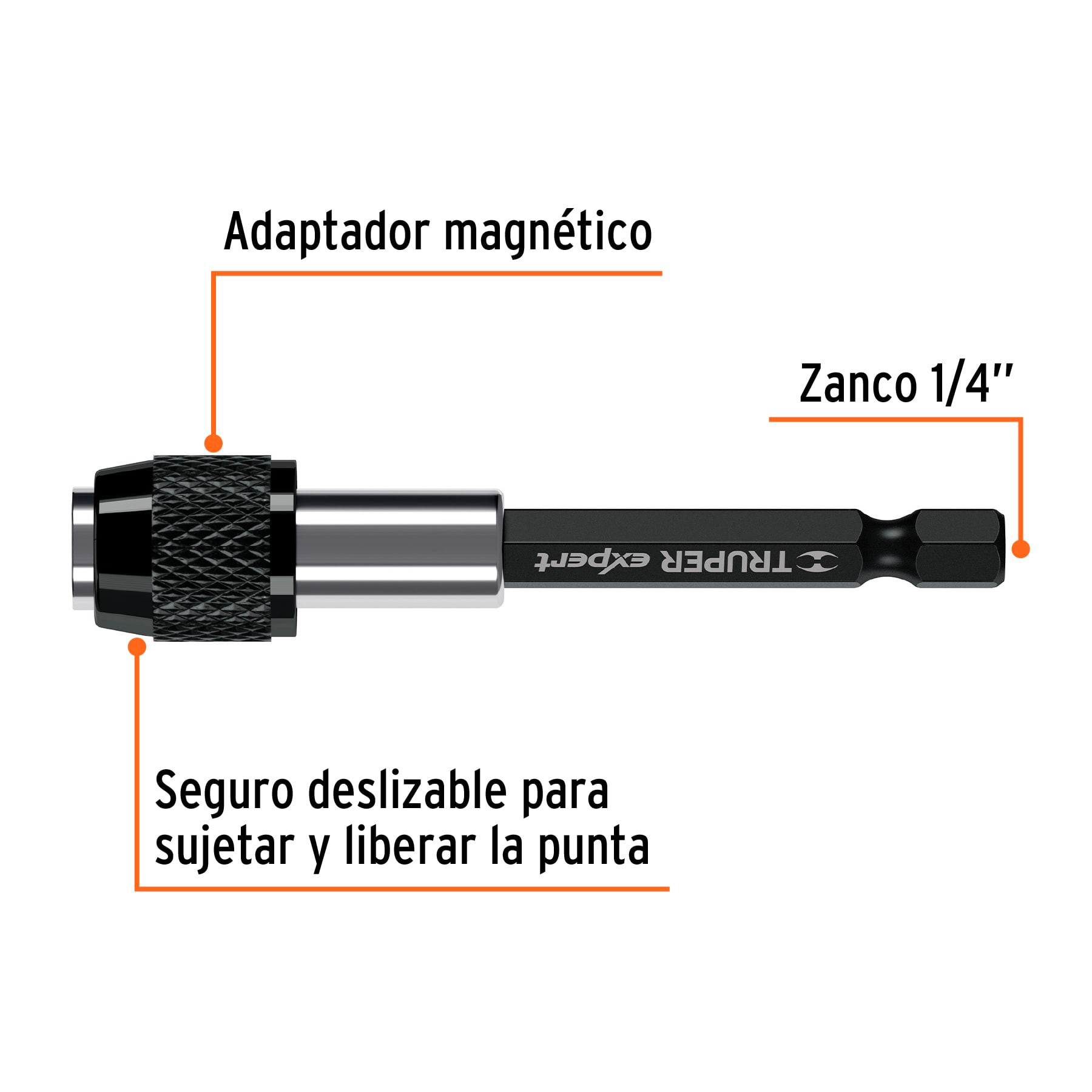 ADAPTADOR ARTICULADO DE 90 MM MAGNÉTICO PARA PUNTAS, TRUPER EXPERT 11875