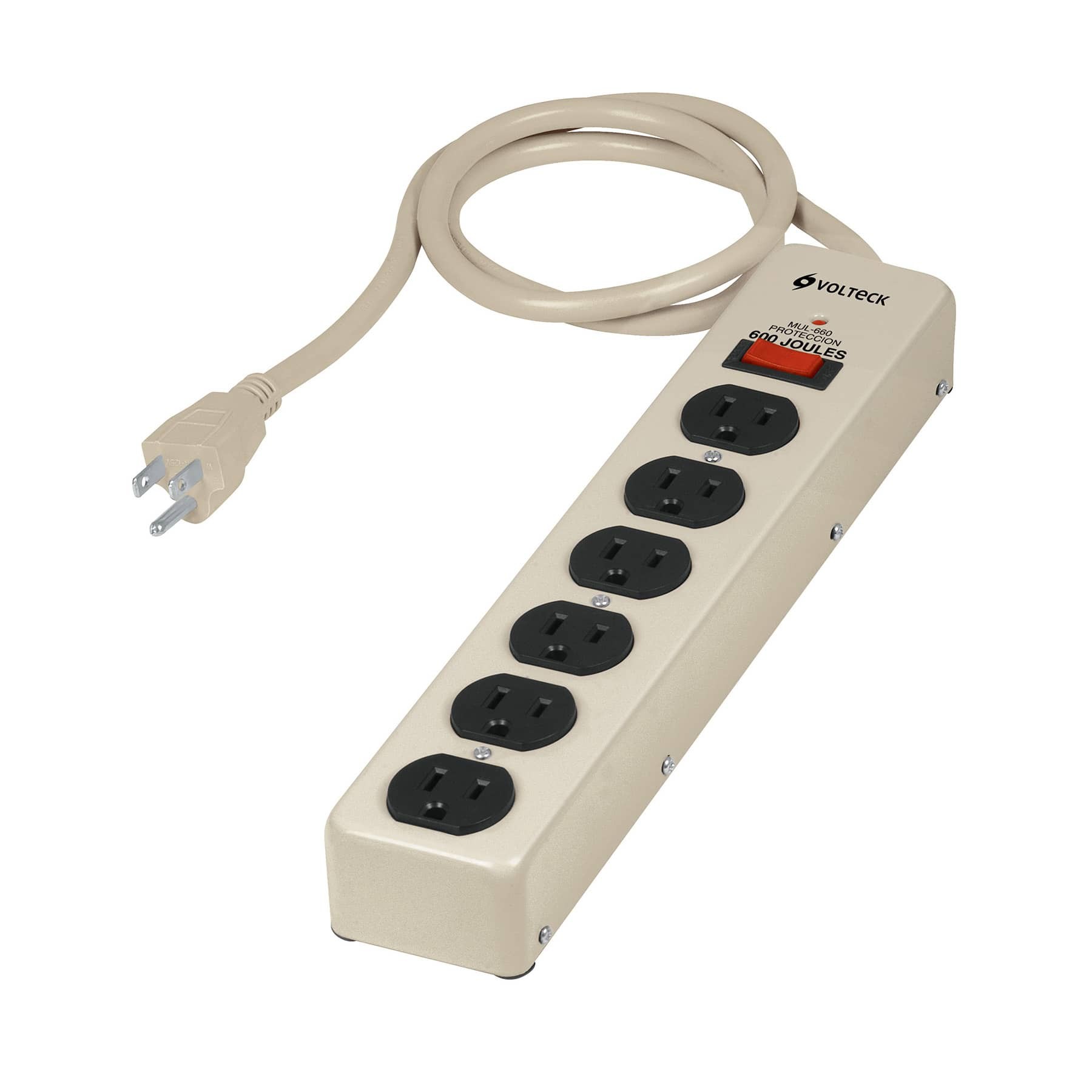 MULTICONTACTO 14 AWG 6 ENTRADAS SUPRESOR DE PICOS 600 JOULES VOLTECK 47185