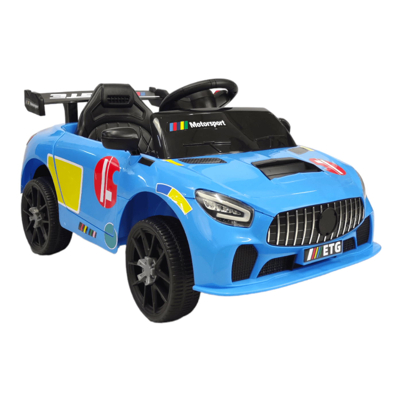 Montable Electrico Control Remoto 6v 90cm largo Luz y Sonido - Azul.