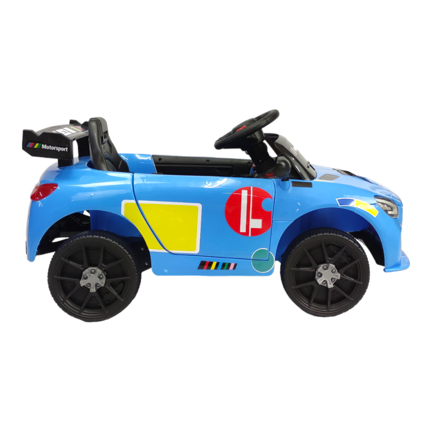 Montable Electrico Control Remoto 6v 90cm largo Luz y Sonido - Azul.