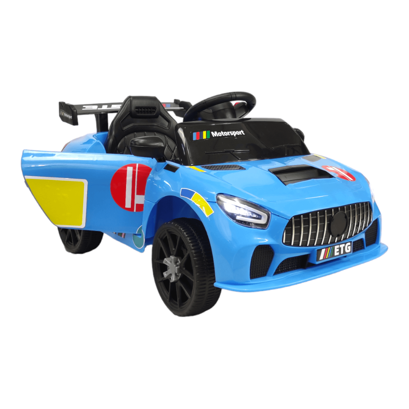 Montable Electrico Control Remoto 6v 90cm largo Luz y Sonido - Azul.