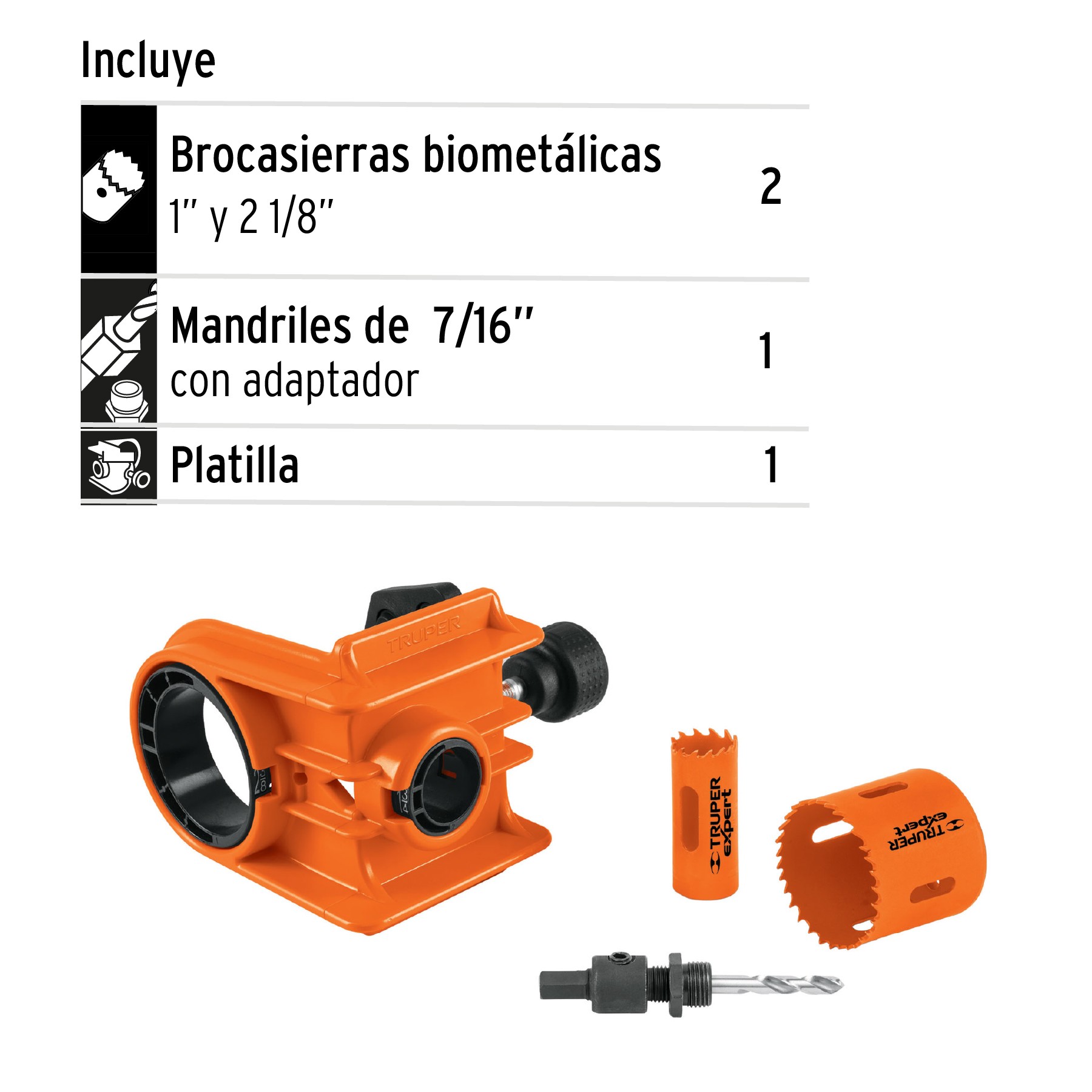 JUEGO DE 4 PIEZAS PARA INSTALAR CERRADURAS, TRUPER EXPERT 11877