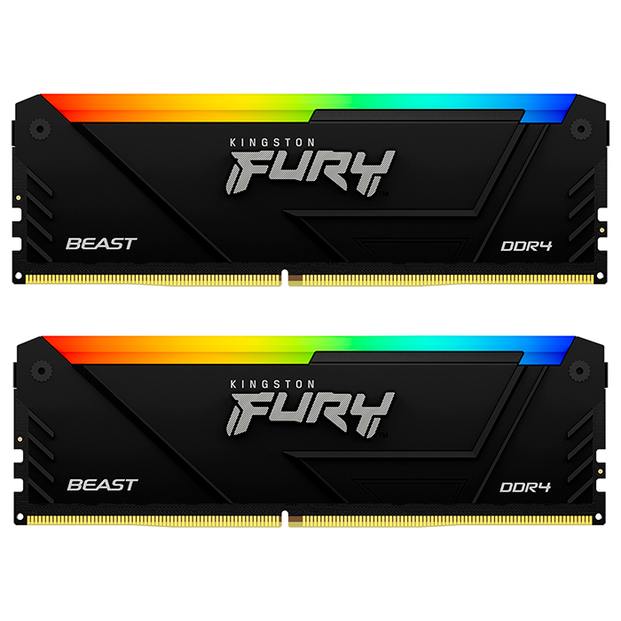 Memoria RAM DDR5 64GB 5200MT/s KINGSTON FURY BEAST RGB 2x32GB Negro KF552C36BBEAK2-64 
