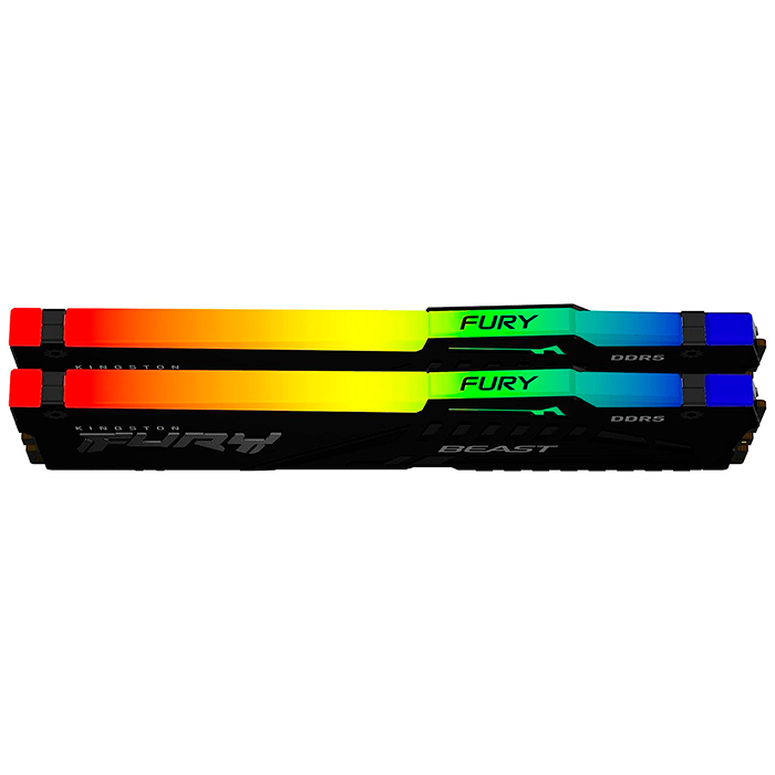 Memoria RAM DDR5 64GB 5200MT/s KINGSTON FURY BEAST RGB 2x32GB Negro KF552C36BBEAK2-64 