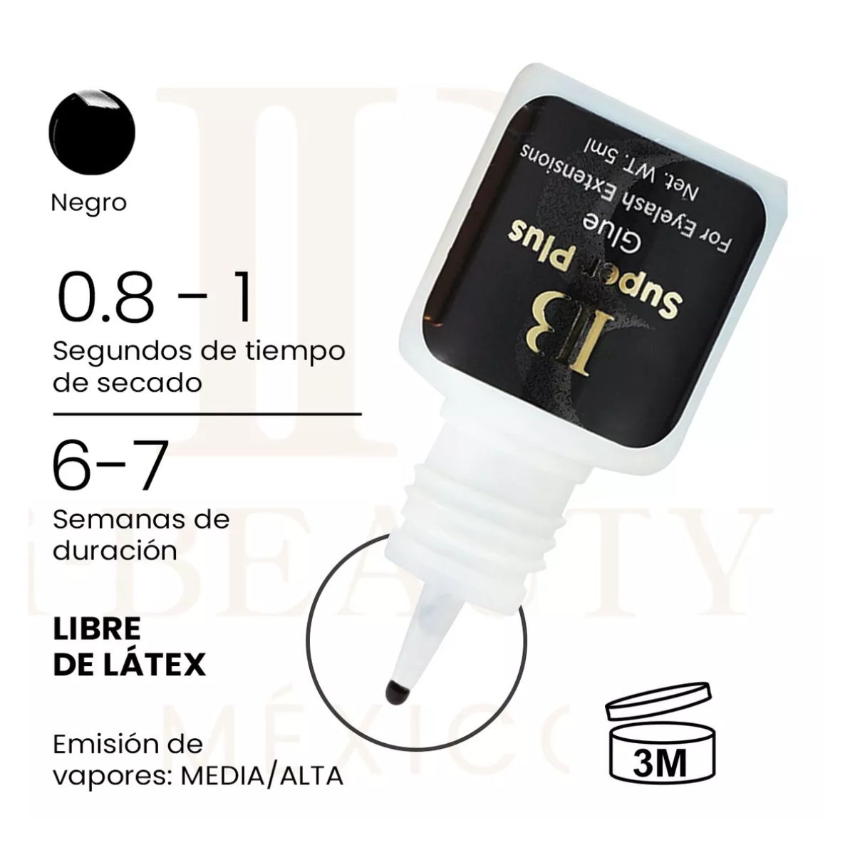 Adhesivo Pegamento Pestañas Mink Ib Tapa Dorada Super Plus