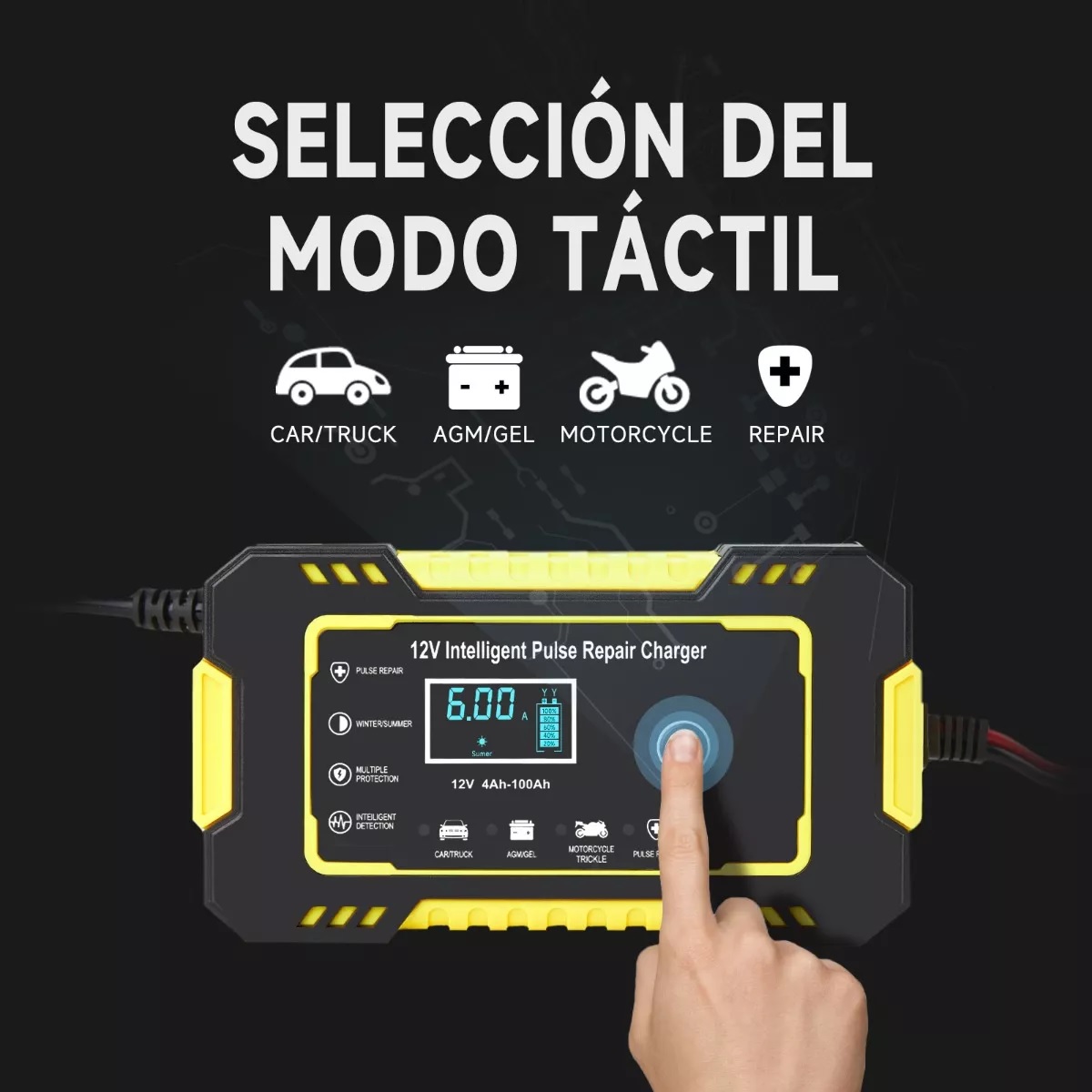 Cargador Inteligente Para Batería Coche/moto De 12v 6a