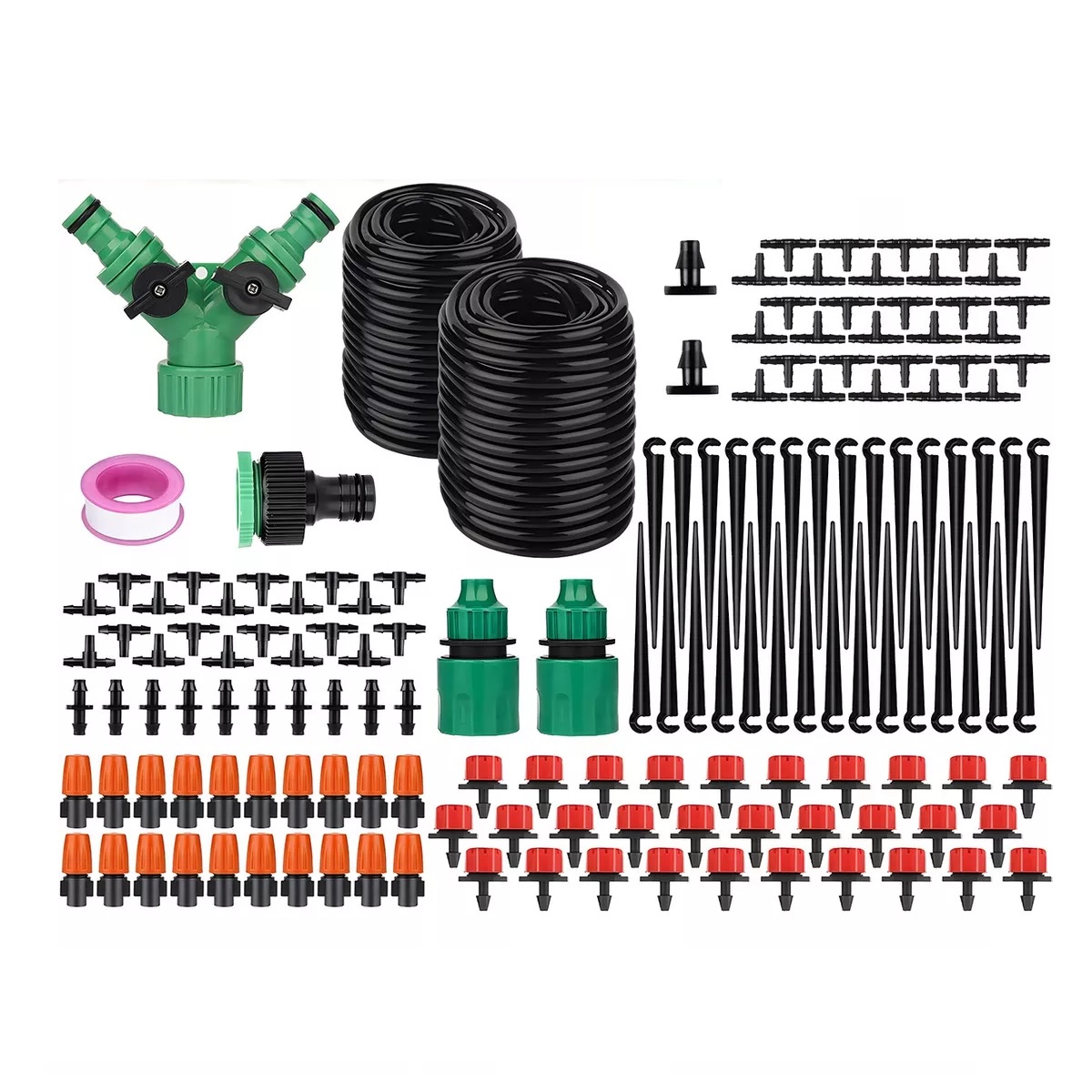 Sistema De Riego Por Goteo Y Aspersión Para Jardín Kit 20