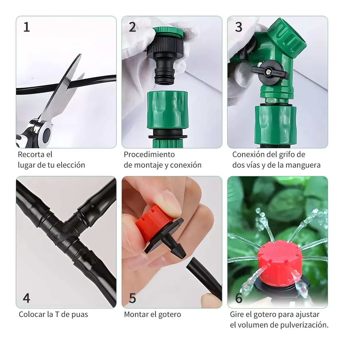 Sistema De Riego Por Goteo Y Aspersión Para Jardín Kit 20