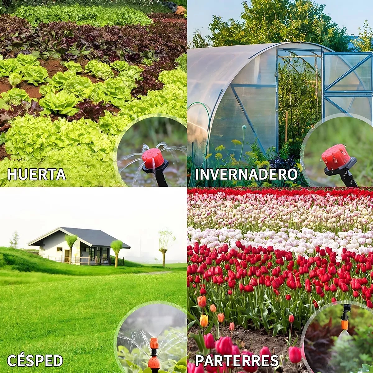 Sistema De Riego Por Goteo Y Aspersión Para Jardín Kit 20