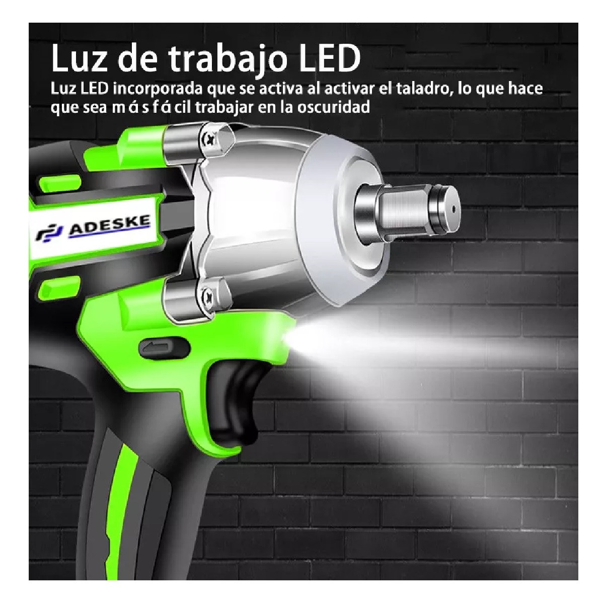 Kit Llave De Impacto Inalambrico Pistola Taladro Recargable 