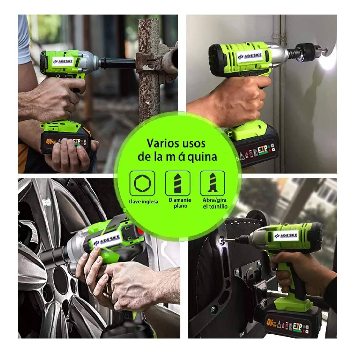 Kit Llave De Impacto Inalambrico Pistola Taladro Recargable 