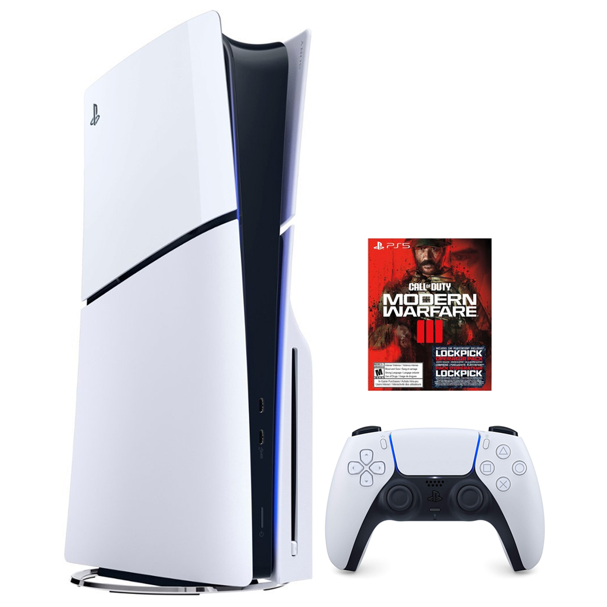 Pack Consola PS5 Slim Spiderman 2 Lector 1TB + Funda para Mando PS5 Azul