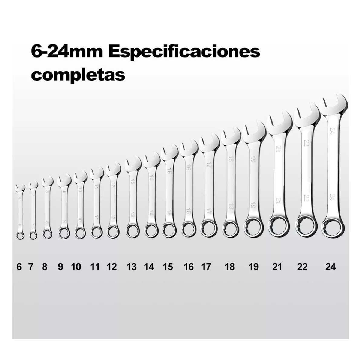 Juego De Llaves Combinadas Llave De Espejo 6-24mm 17 Piezas