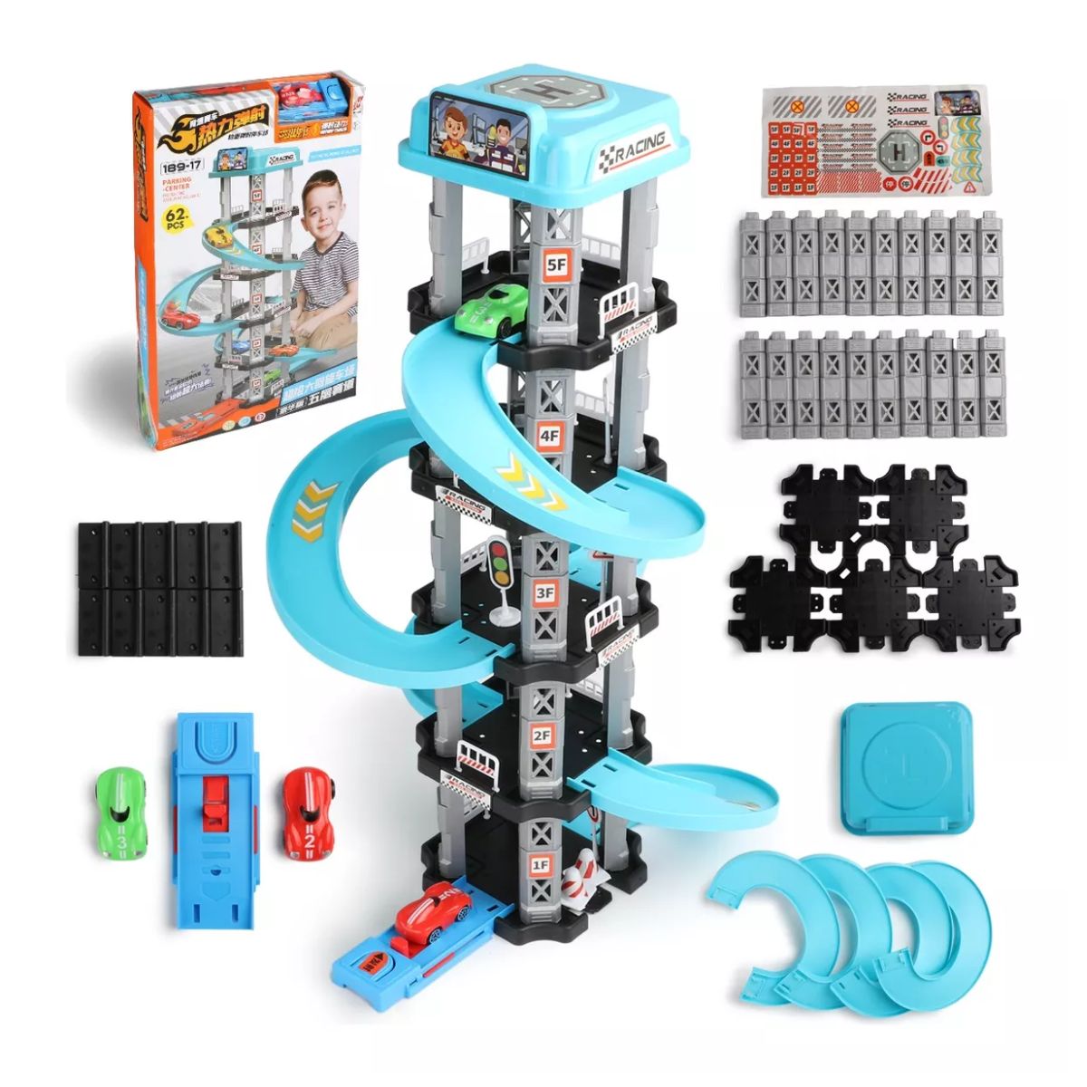 Pista Carreras Juguetes Niños Para Niños Azul