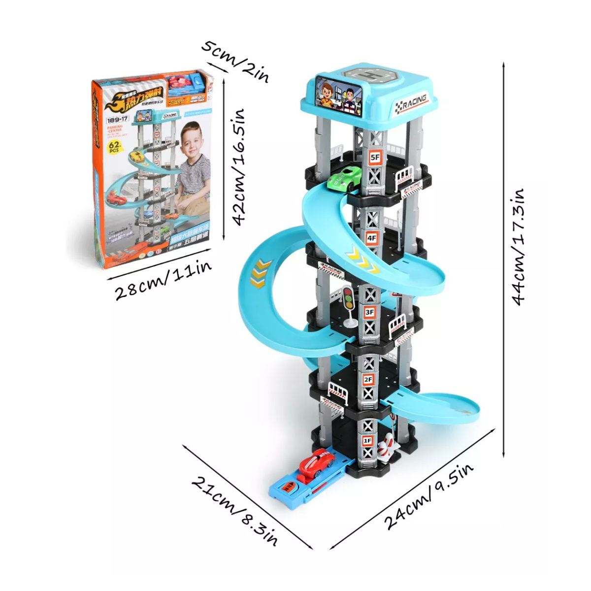 Pista Carreras Juguetes Niños Para Niños Azul