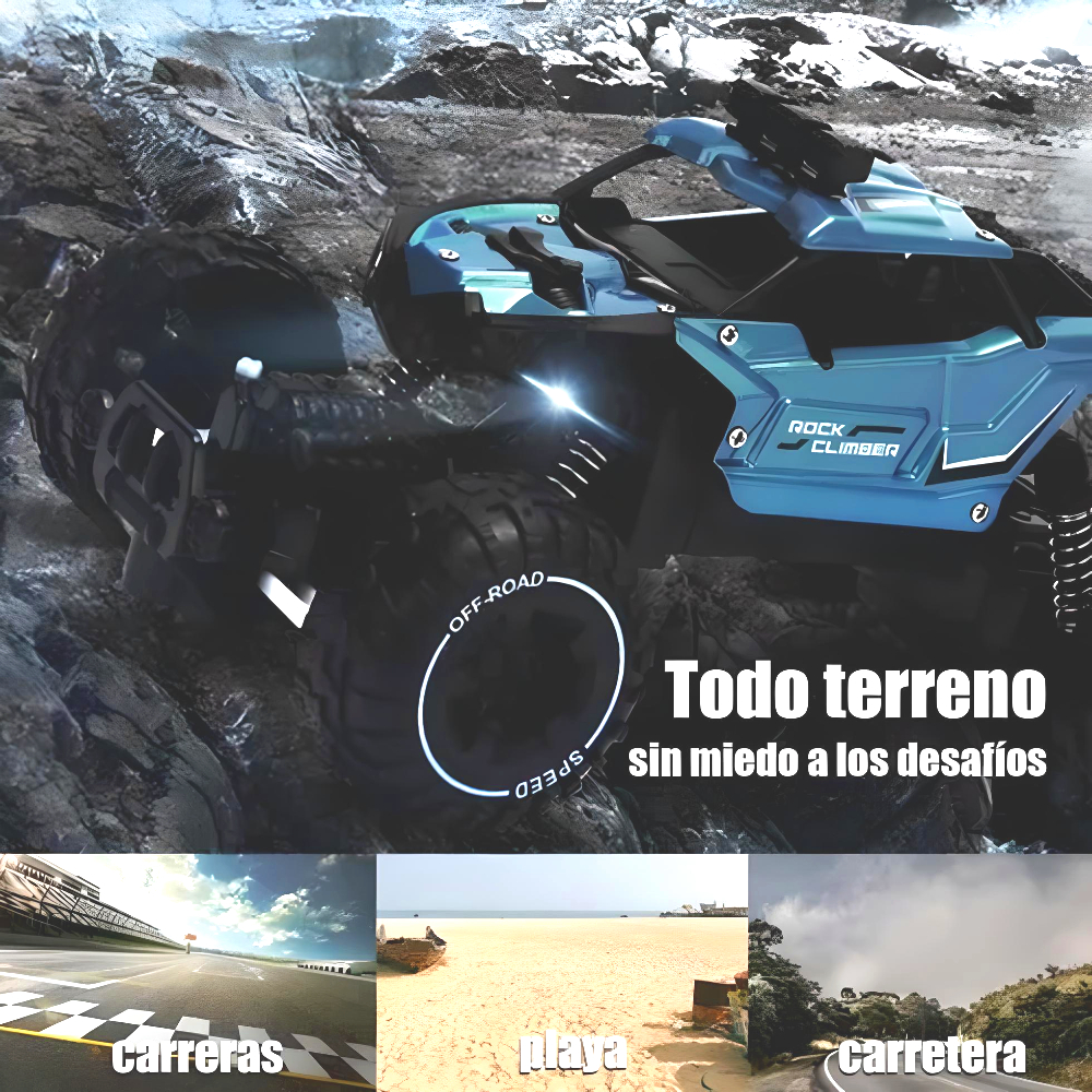 Carro Control Remoto Recargable Todoterreno Para Niños 1:16