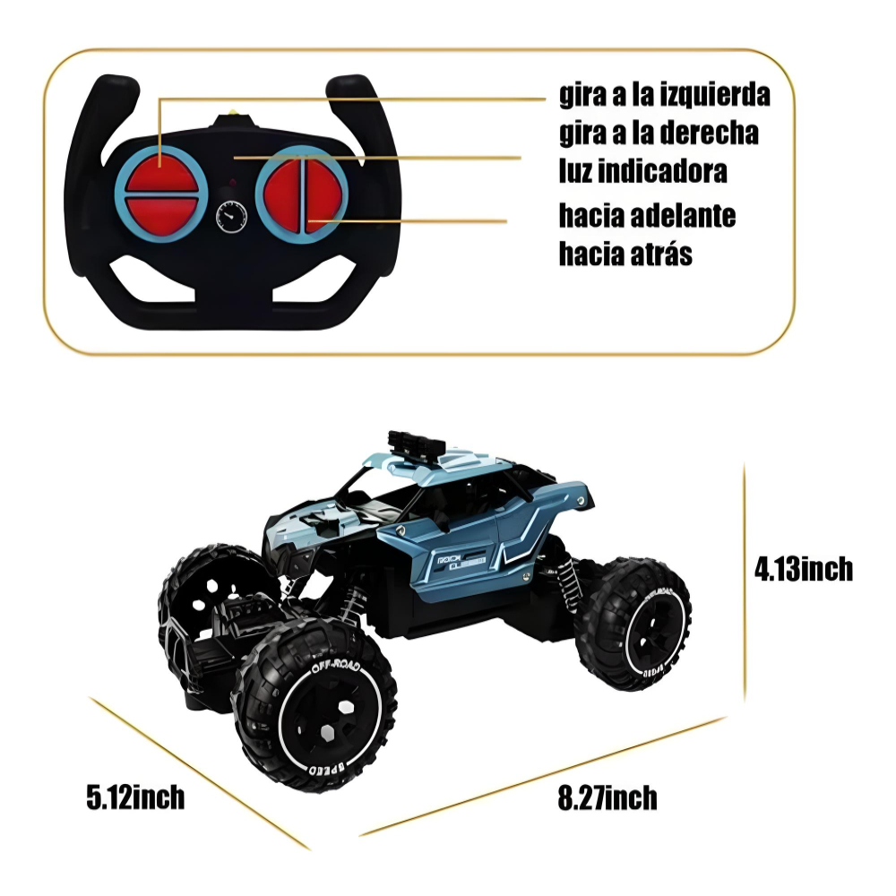 Carro Control Remoto Recargable Todoterreno Para Niños 1:16