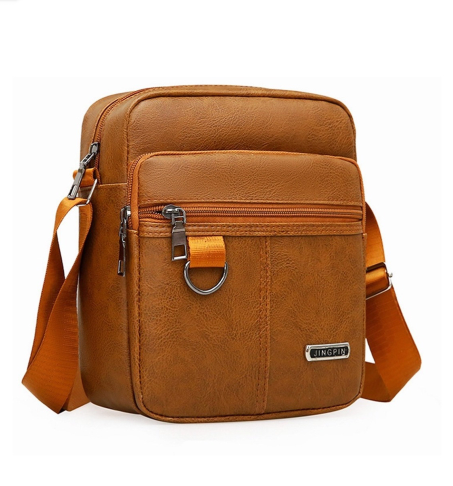 Portafolios Hombre Maletin Bandoleras Piel Casual Negocios marrón