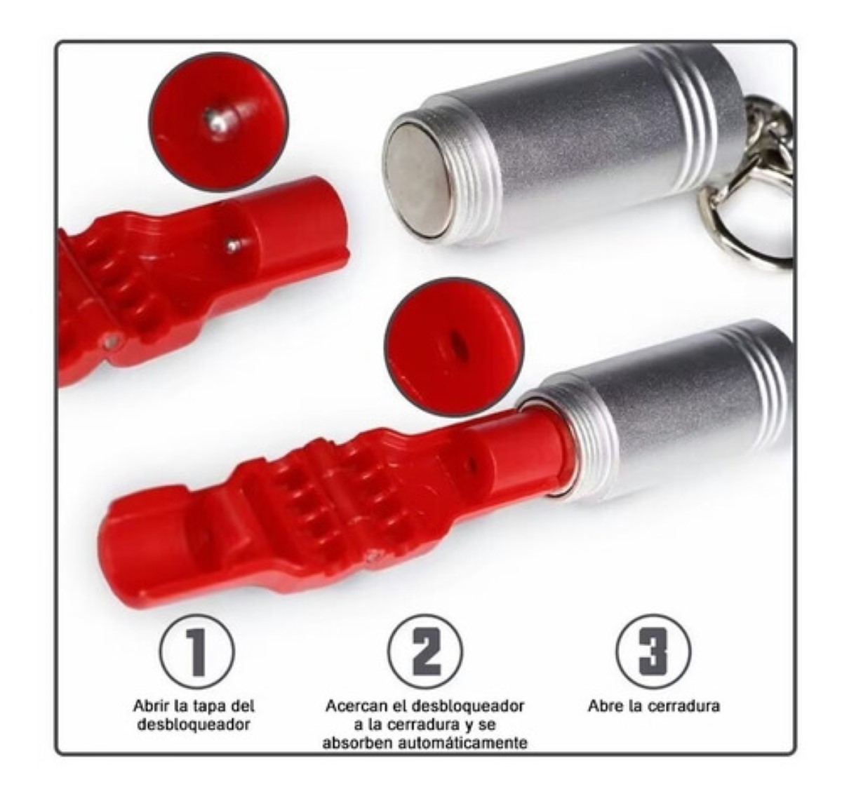 50 Pcs Candados Ganchos Exhibidor Negro Y 1 Llave Magnética