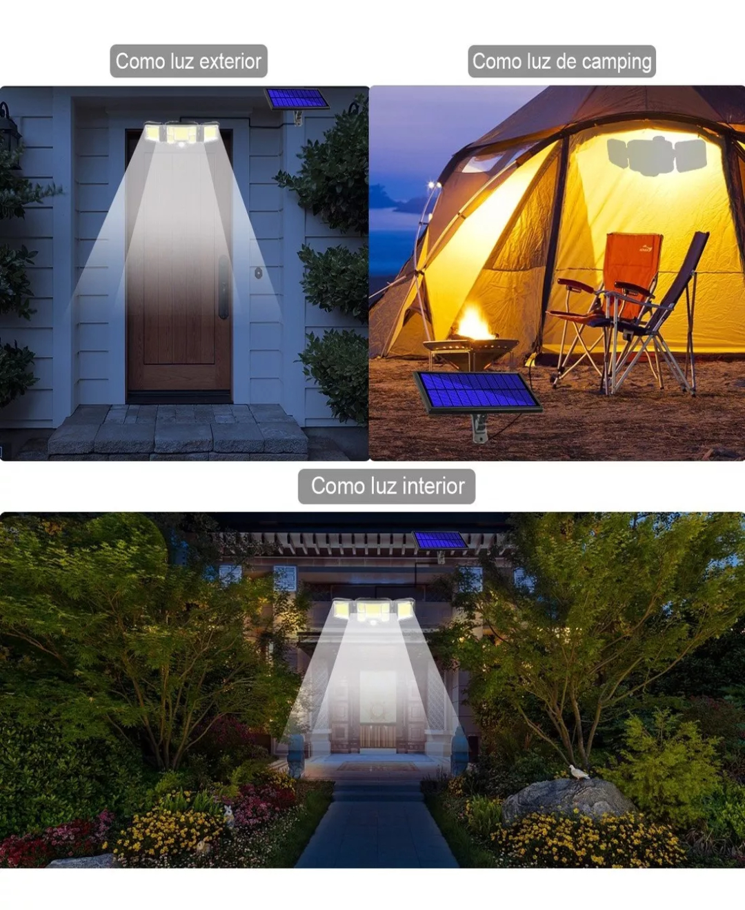 Lámparas Solar Led Luz Jardin Para Interiores Y Exterior