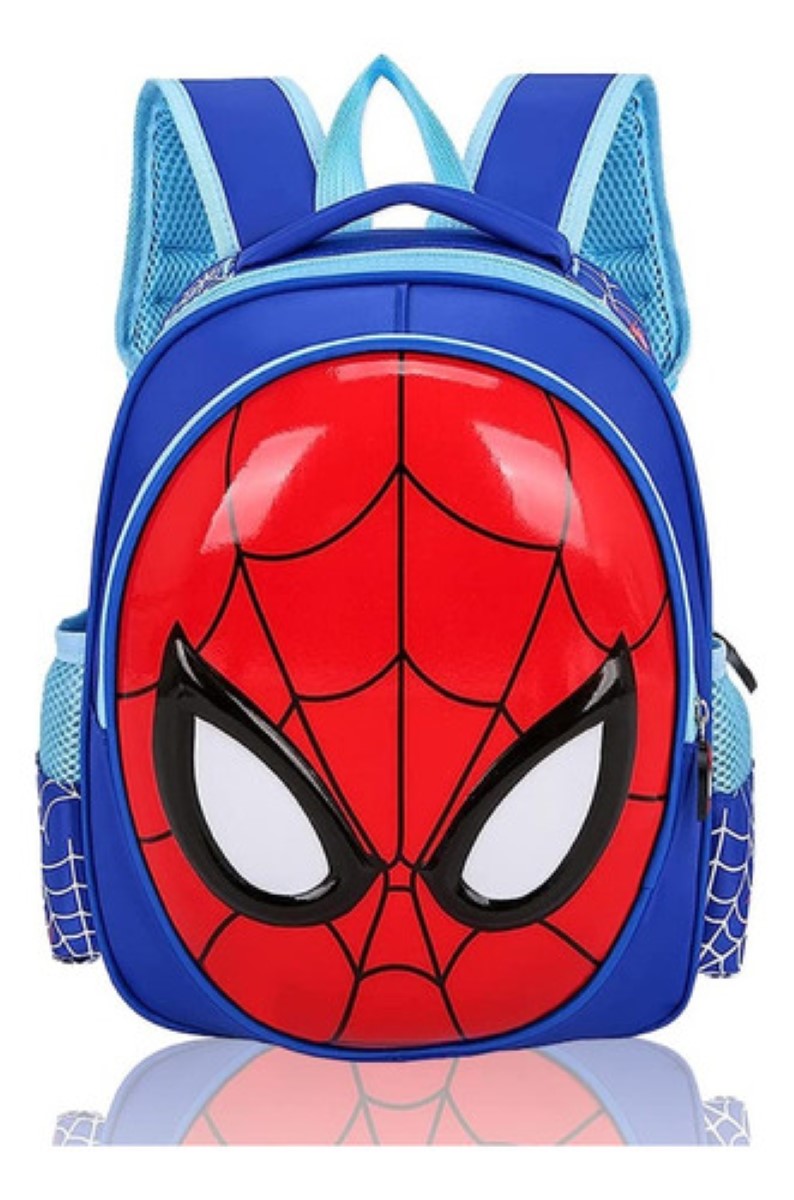 Mochila Preescolar Spider Man 3d Dibujos Animados Azul