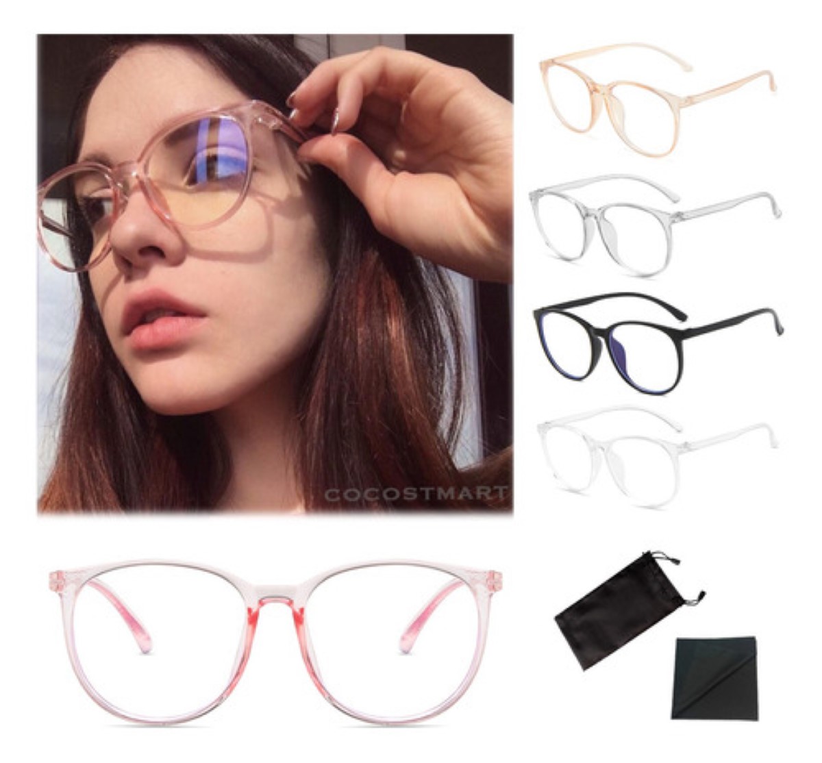 Gafas De Filtro De Luz Azul Para, Anti Tensión De Ojos Rosa