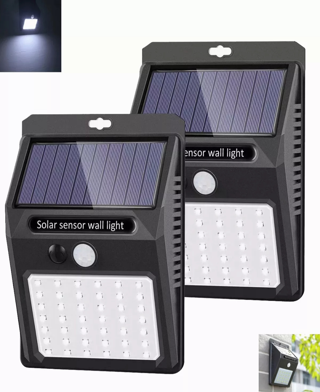 Lámpara Solar Led De Pared Exterior Sensor Luz 3 Modos