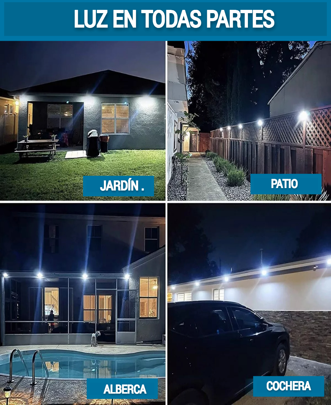 Lámpara Solar Led De Pared Exterior Sensor Luz 3 Modos