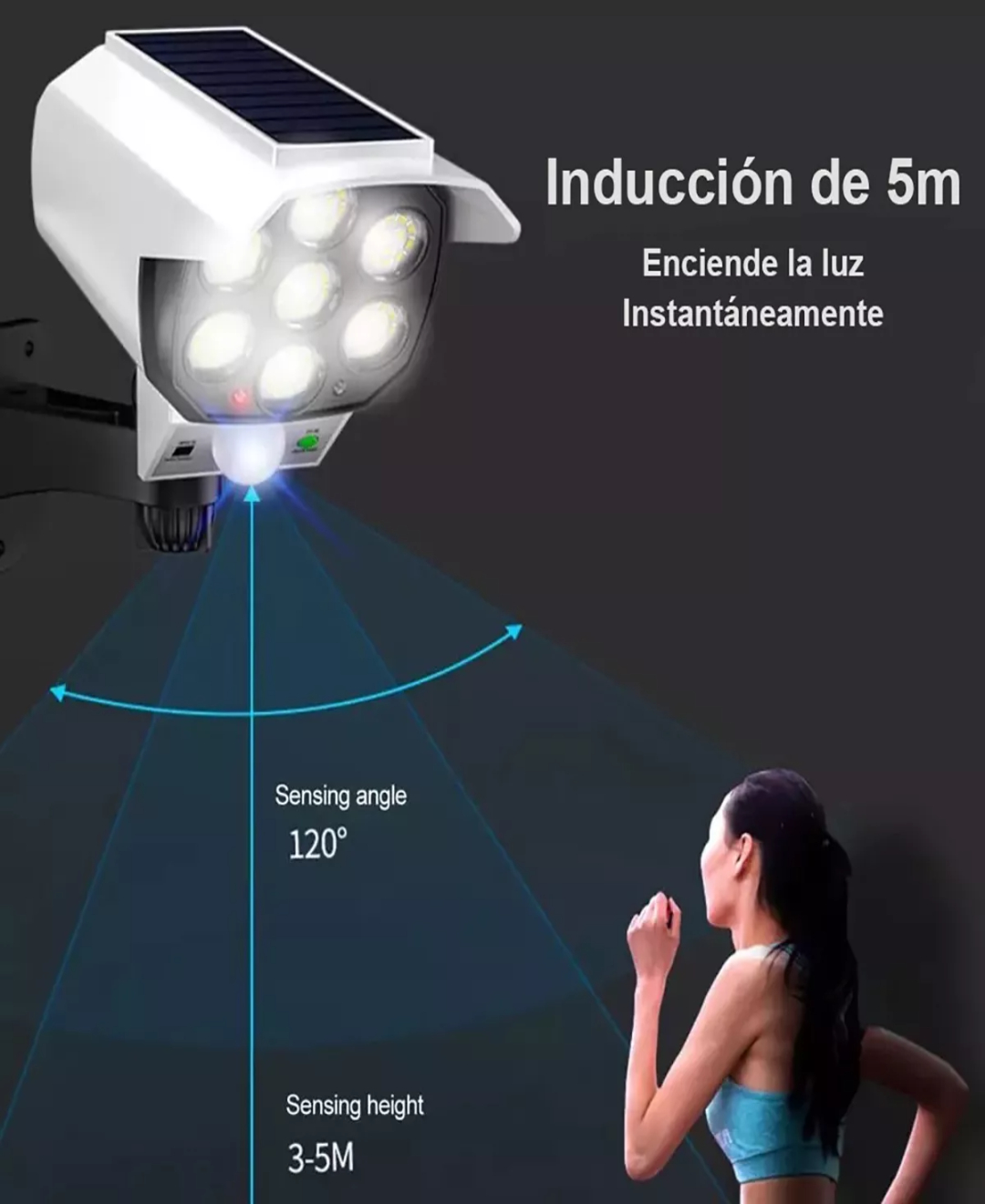 Lámpara Solar Para Exteriores Luz Led Solar Imitación Cámara