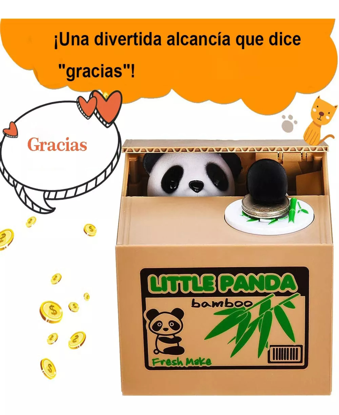 Hucha Panda Roba Moneda De Dinero Electronica Sonido Regalo