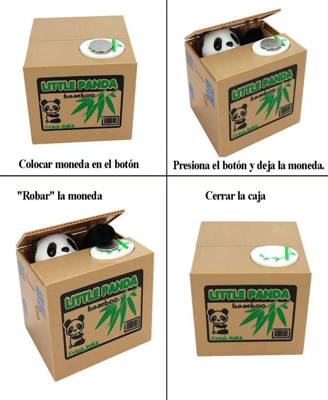 Hucha Panda Roba Moneda De Dinero Electronica Sonido Regalo