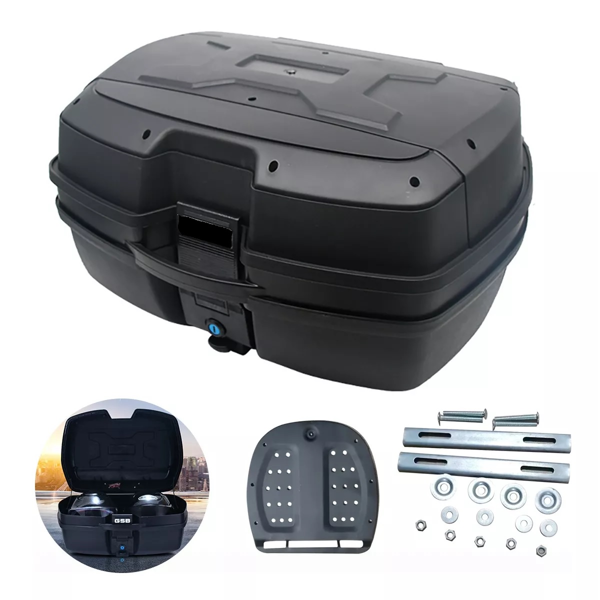  Maleta Trasera Equipaje 45 LApto Para 2 Cascos Moto 