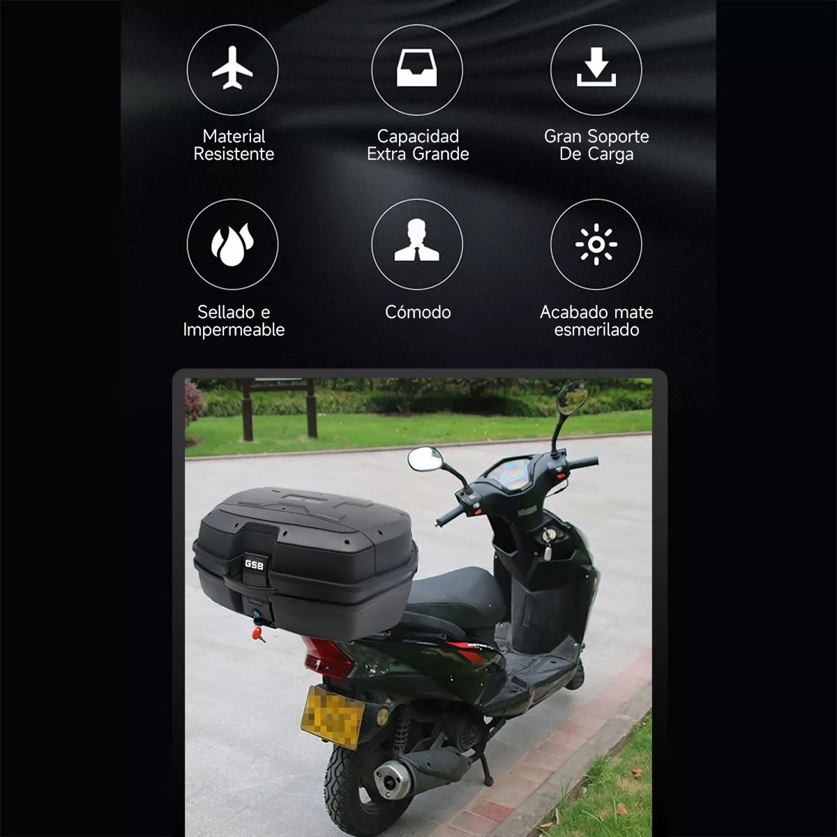  Maleta Trasera Equipaje 45 LApto Para 2 Cascos Moto 