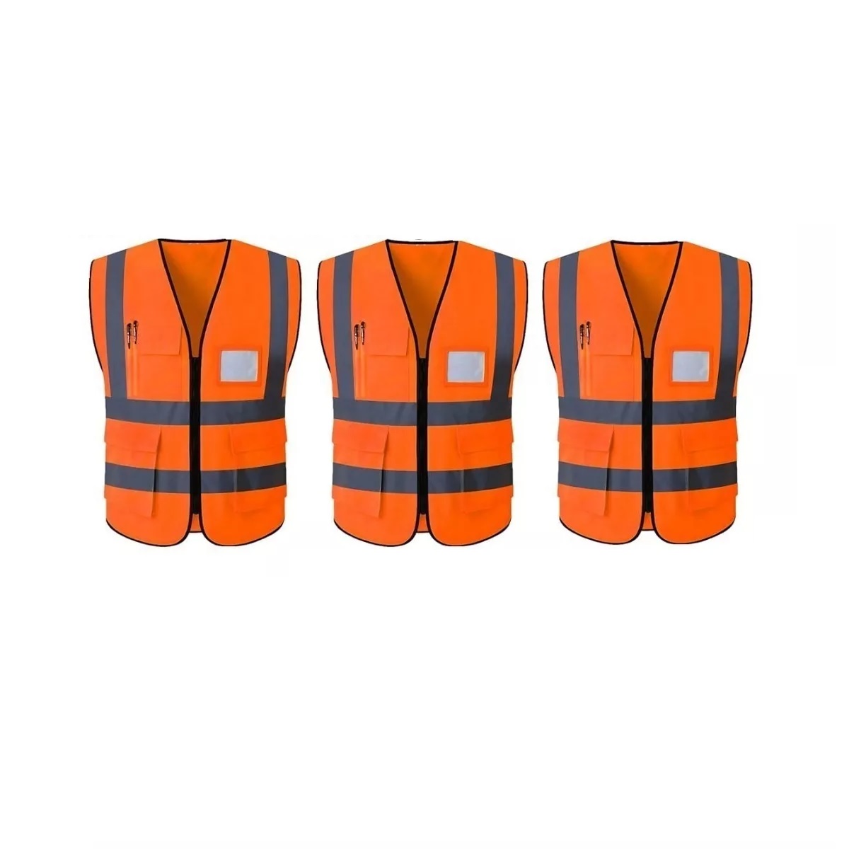 Kit Chaleco De Seguridad Industrial Reflejante Alta Visibilidad 3Pzas